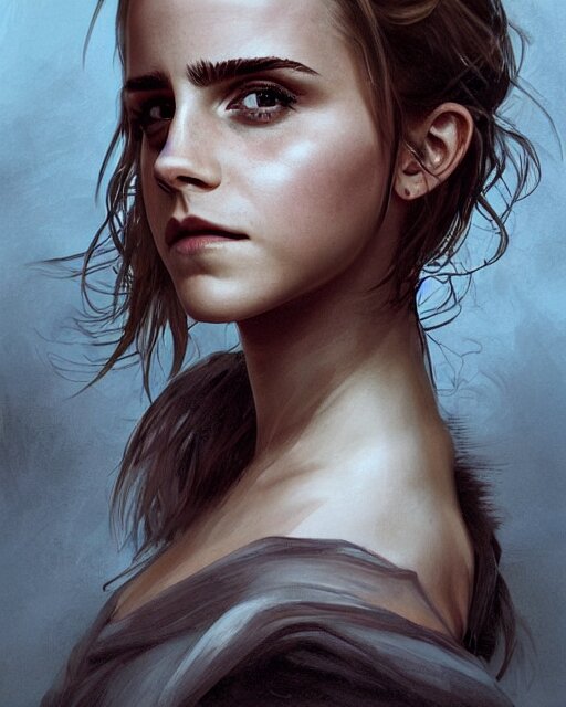 Lexica - Clear portrait of emma watson, somber appearance, ripped ...