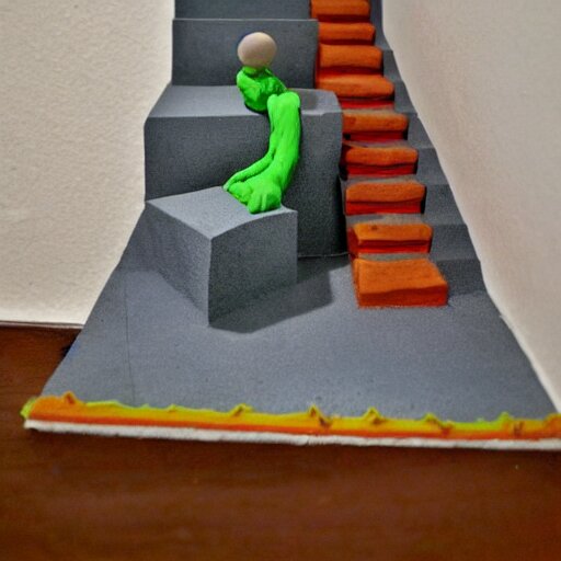 Lexica - Claymation, 3 d clay sculpture, made of clay, descending a ...
