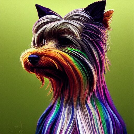 Lexica Head and shoulders portrait of modern darna, yorkshire terrier