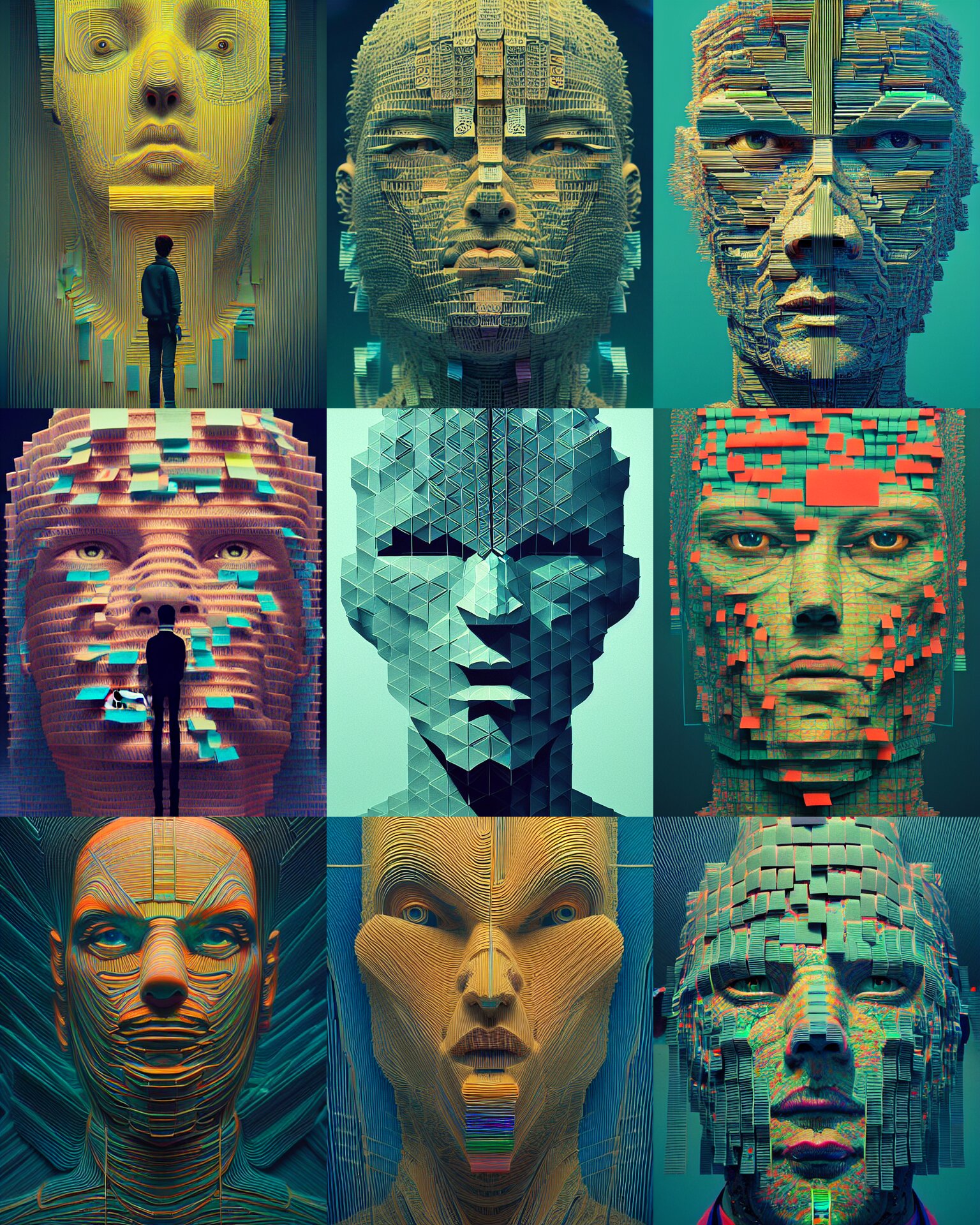 Lexica - Man made of post - its. intricate abstract. intricate artwork ...