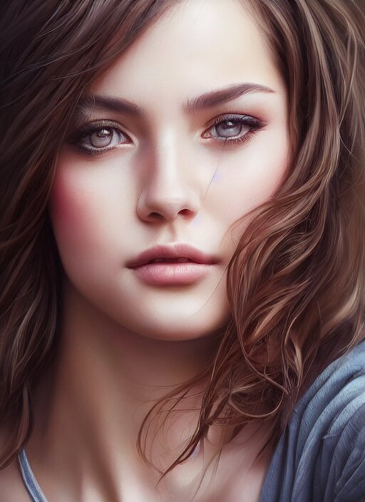 Lexica - Photo of a gorgeous young woman in the style of stefan kostic ...