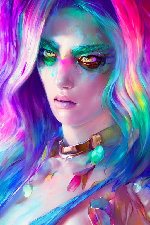 Lexica - Chromatic goddess of colors, d & d, full body portrait, mixed ...