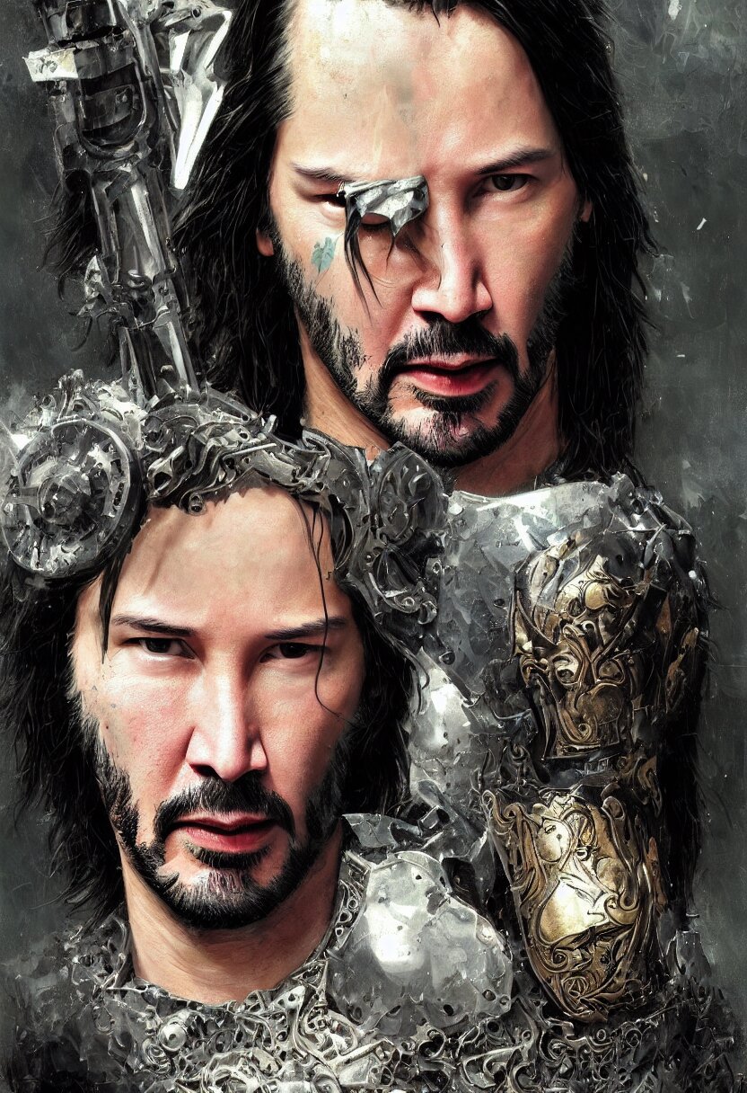 Lexica - Young keanu reeves as donald trump, legendary warrior, heroic ...