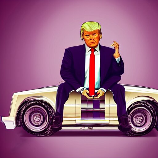 Lexica - Portrait of donald trump sitting on a roll's royce, gta 5 ...