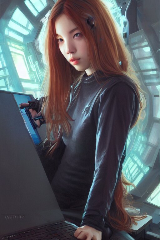 Lexica - Portrait of Lisa Blackpink as a computer hacker, highly ...