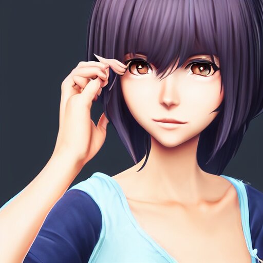 Lexica - A portrait of a anime girl, the sims, artgerm 4
