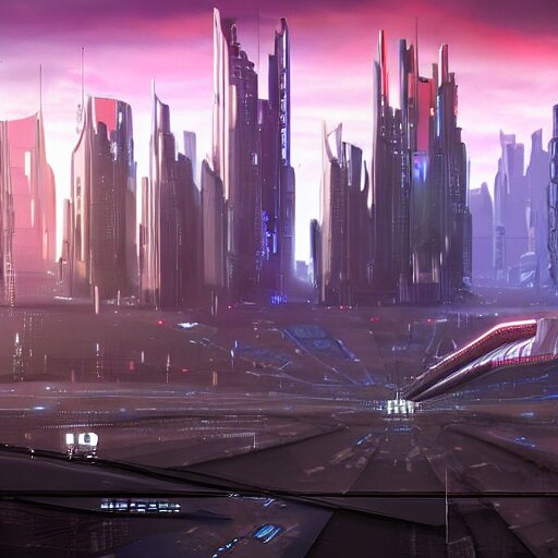 Lexica - A large cyber punk metropolis with a futuristic rocket ...