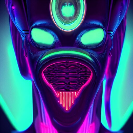 Lexica - Synthwave alien face with neon tattos, detailed face, sharp ...