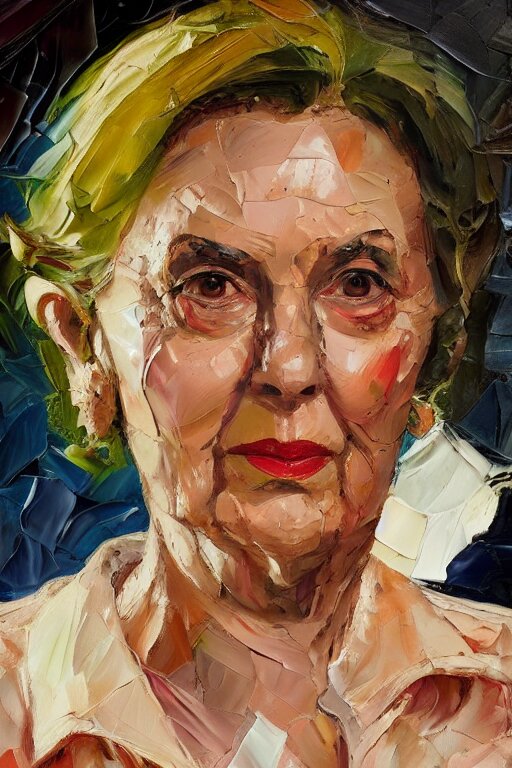 Lexica Palette knife oil painting portrait of dr. selma perrin is an