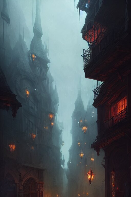 Lexica - Fantasy city with dark alleyways highly detailed, digital ...