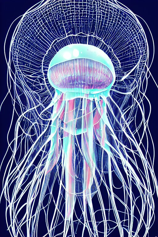 Lexica - The world inside a jellyfish, symmetrical, highly detailed ...