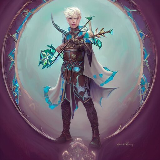 Lexica - An epic concept art of a handsome snow elf in a turquoise cape ...