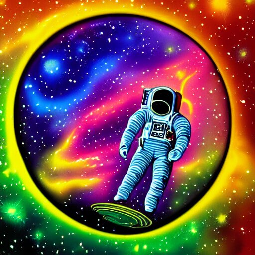 Lexica - Psychedelic astronaut floating in space, very colorful ...