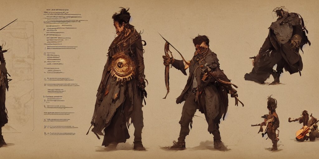 Lexica - Folk musician design, character sheet, Greg Rutkowski ...