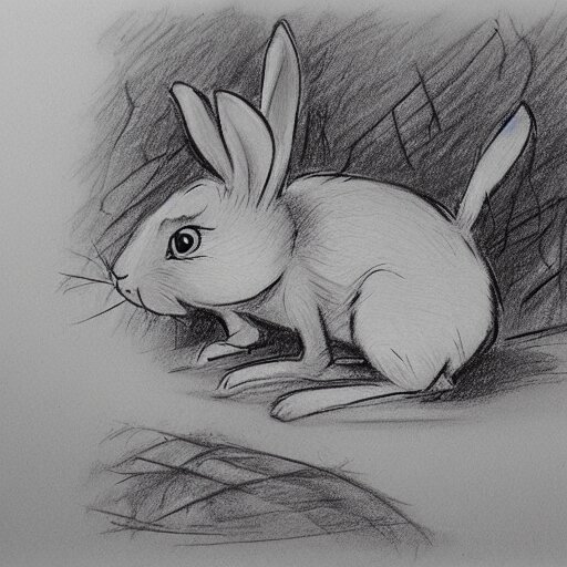 Lexica - Milt kahl pencil sketch of a rabbit in the forest disney style
