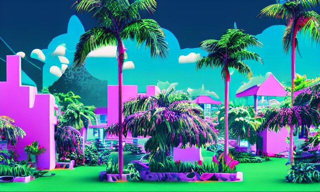 Lexica - Village in a vaporwave jungle, 4k, ultra realistic, award ...