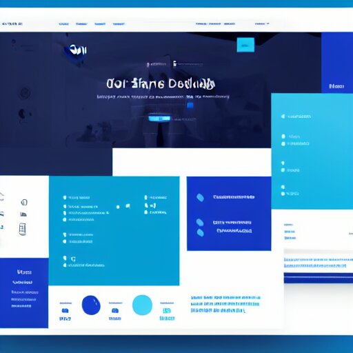 ui design of a saas website, minimal design, blue color scheme ...