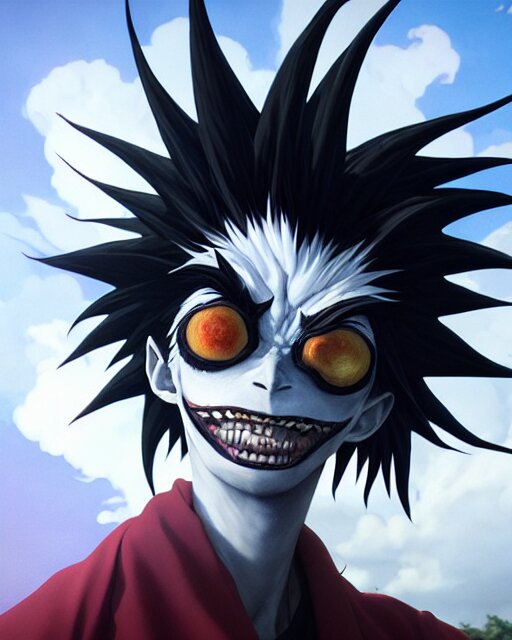 highly detailed surreal vfx portrait of ryuk from