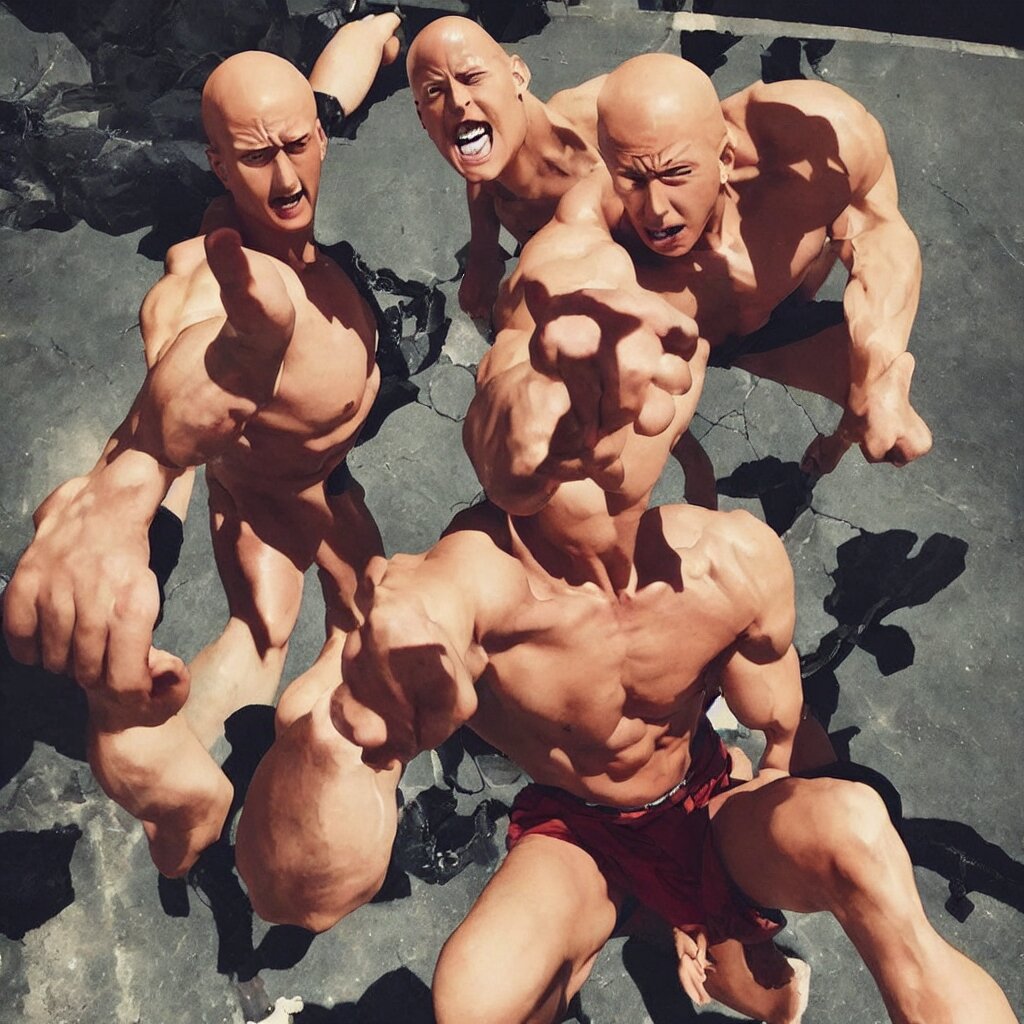 ripped shirtless saitama one punch man instagram, Stable Diffusion