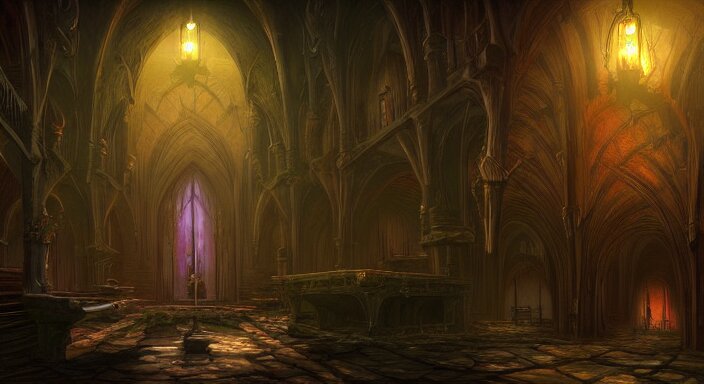 Lexica - Dark sinister vampire lair interior by Marc Simonetti ...