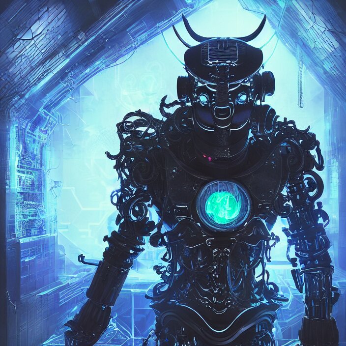 Lexica - Cyber punk, android cannon mindar from japan, oni mask ...