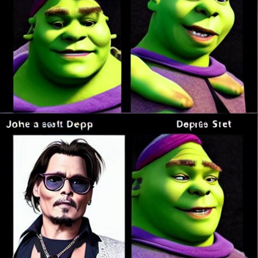 Lexica Johnny depp as shrek