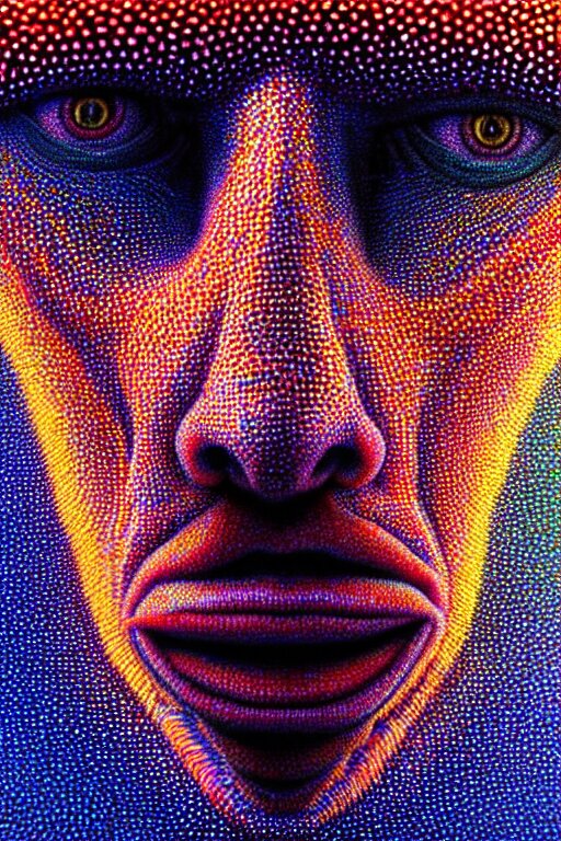 Lexica - Hyperrealistic close-up pointillism psychedelic creature!! in ...