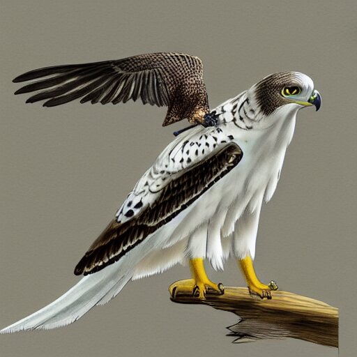 Lexica - Concept art of a gyrfalcon for a nature observation game