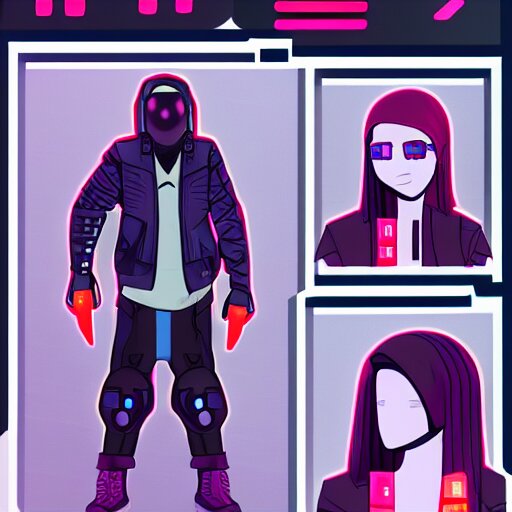 cyberpunk hacker character concept art, Stable Diffusion