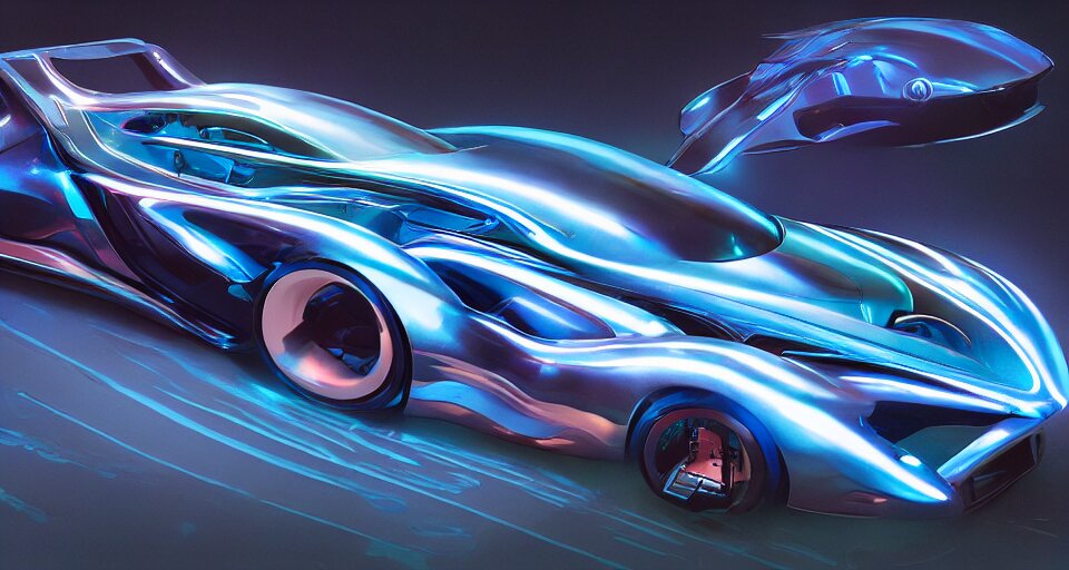 Lexica - Dream tron tesla light cycle race, hot wheels, overhead view ...