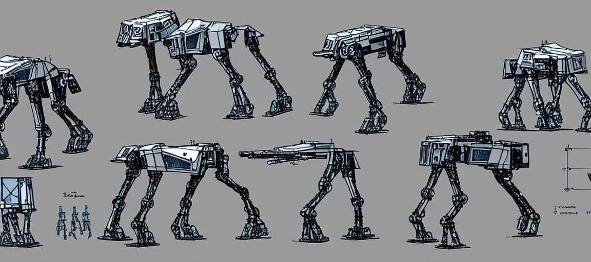 Lexica - Blueprints, boston dynamics, robot, tank, panzer, canon, at ...