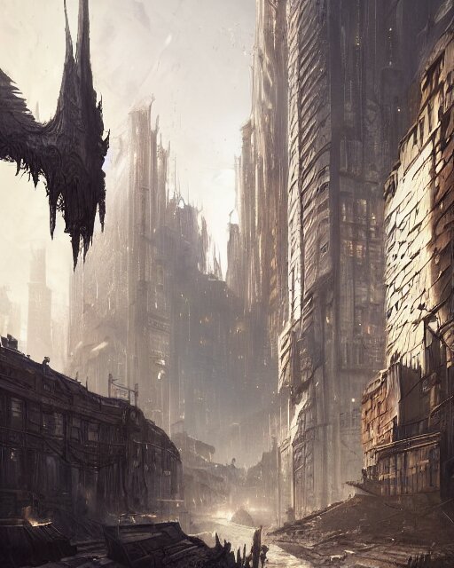Lexica - The empty city, terrifying, evil, environment art, fantasy art ...