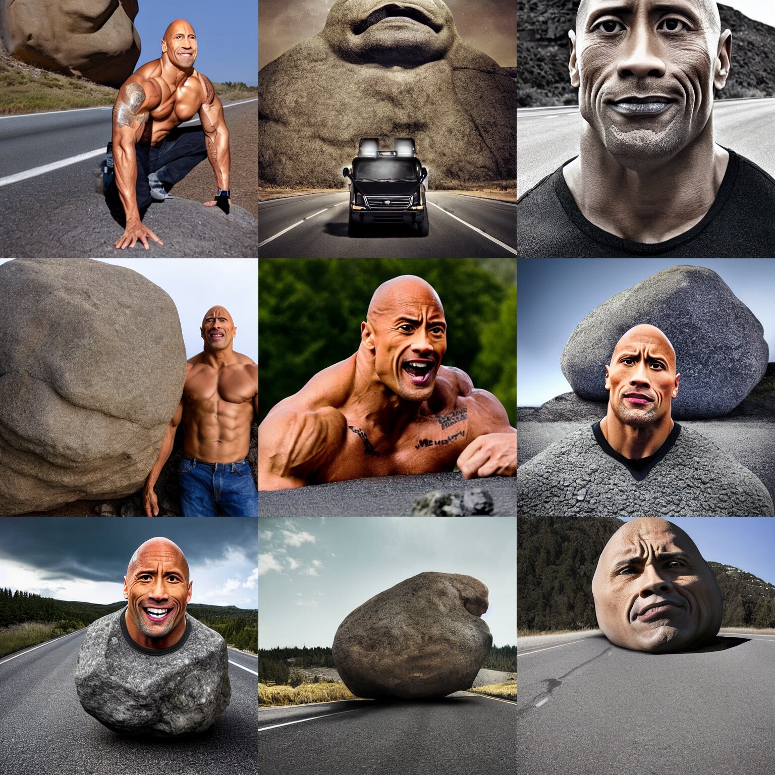 Lexica - Dwayne 'The Rock' Johnson face as a massive boulder in the ...