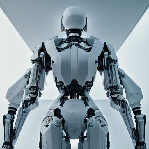 Lexica - White biomechanical mecha, symmetrical, rays of light. Style ...