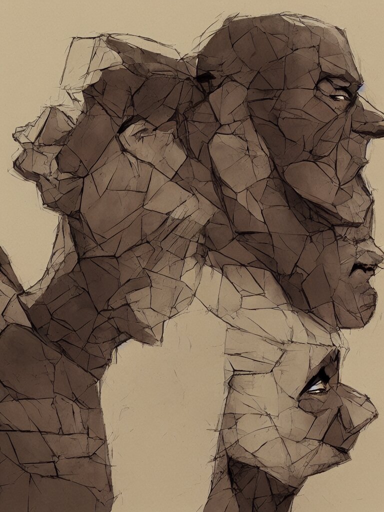Lexica - Fractured faces by disney concept artists, blunt borders, rule ...