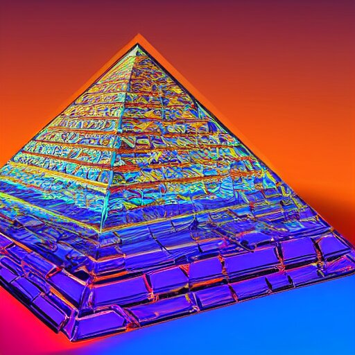 Lexica - Pyramids made of colored glass at night, trending on ...