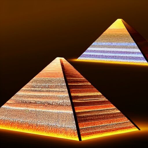 Lexica - Pyramids made of colored glass at night, trending on ...