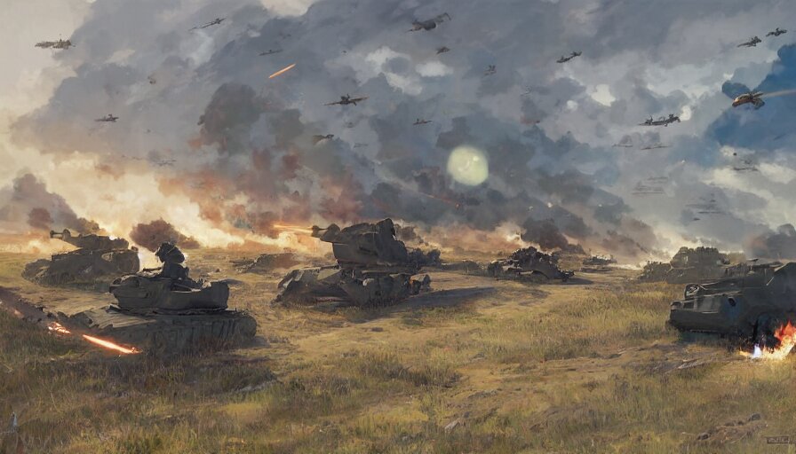 Lexica - Normandy ww 2 battle, trending on pixiv fanbox, painted by ...