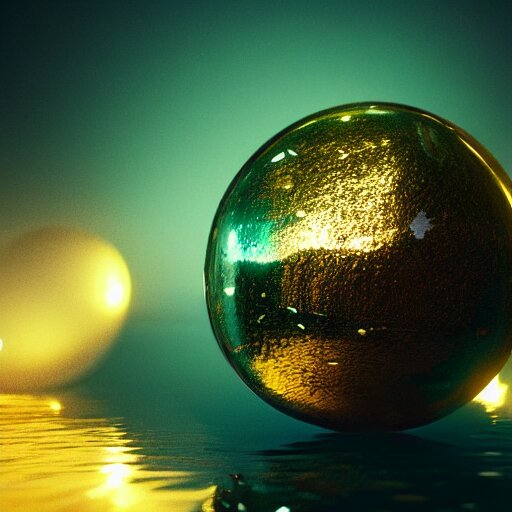 Lexica - Tilt shift sphere leaf underwater huge light intricate ...