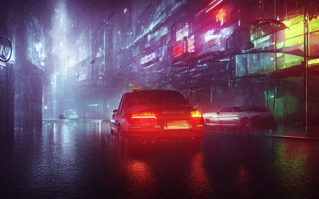 Lexica - Detailed 4k 3d render of a car driving under a relentless ...