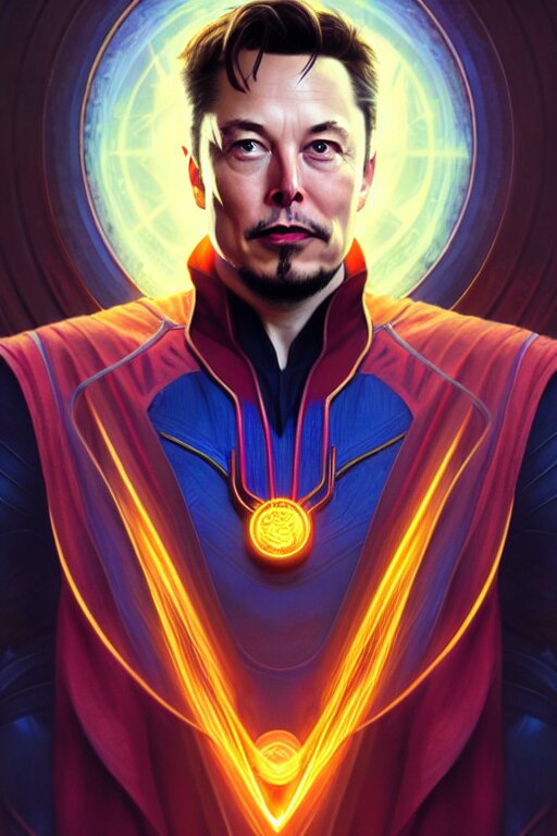 Lexica - Elon musk as dr strange, realistic portrait, symmetrical ...