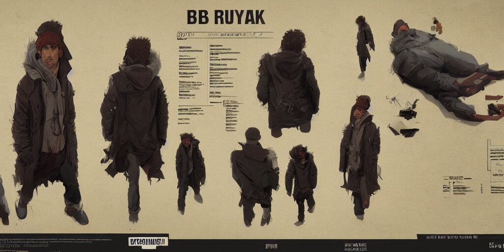 Lexica - Bob Dylan design, character sheet, Greg Rutkowski, Zabrocki ...