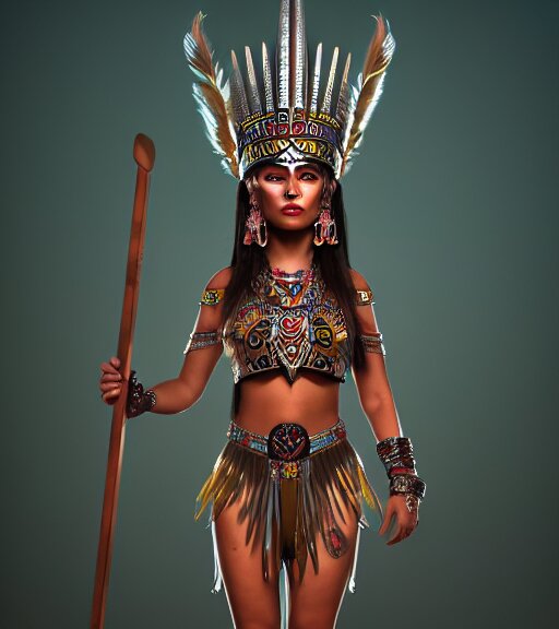 aztec women face tattoos