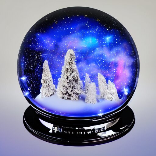 ultra real 8 k snow globe with an amazing galaxy inside - Arthub.ai