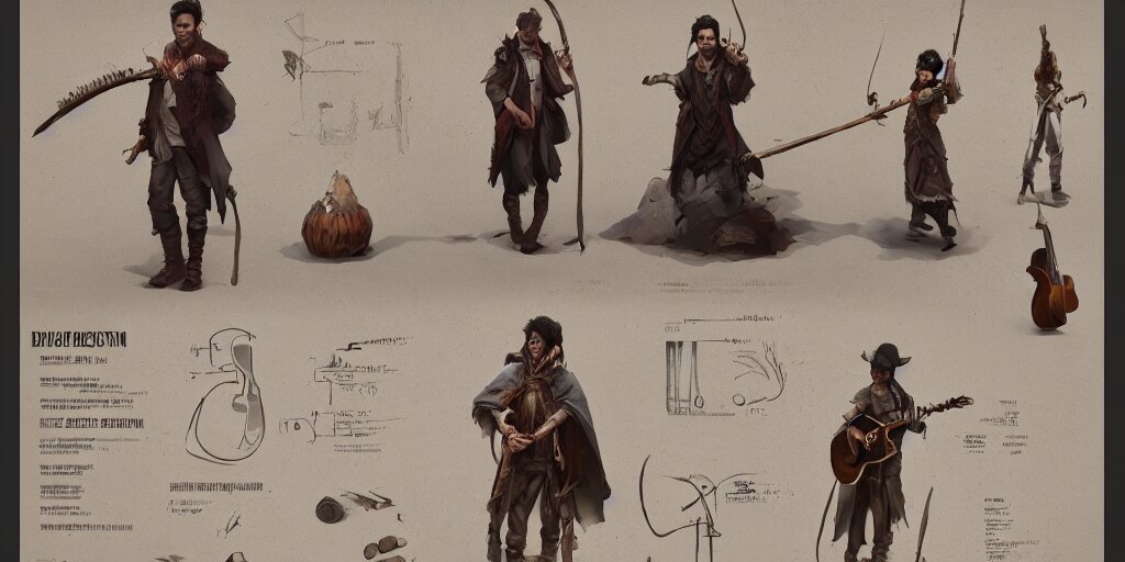 Lexica - Folk musician design, character sheet, Greg Rutkowski ...