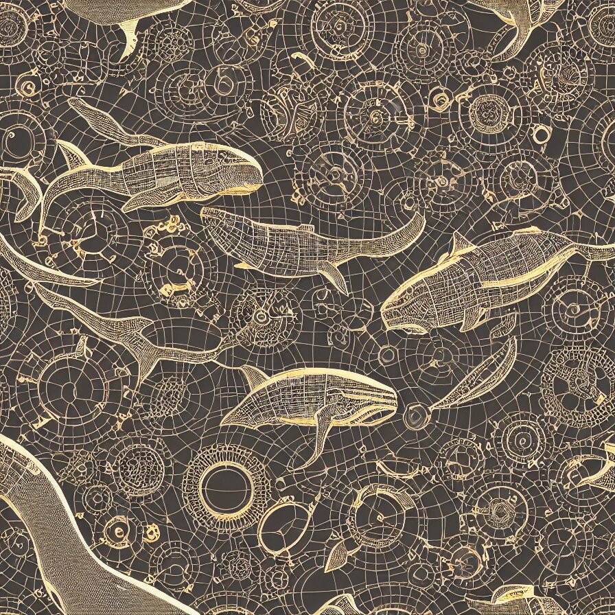 Lexica - Seamless pattern of steampunk cybernetic biomechanical robotic ...