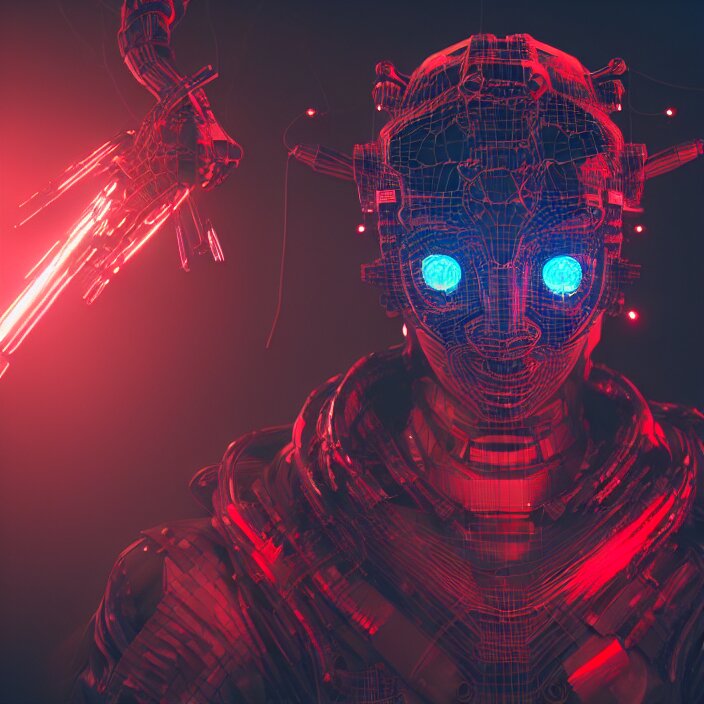 Lexica - Cyber punk, android cannon mindar from japan, oni mask ...