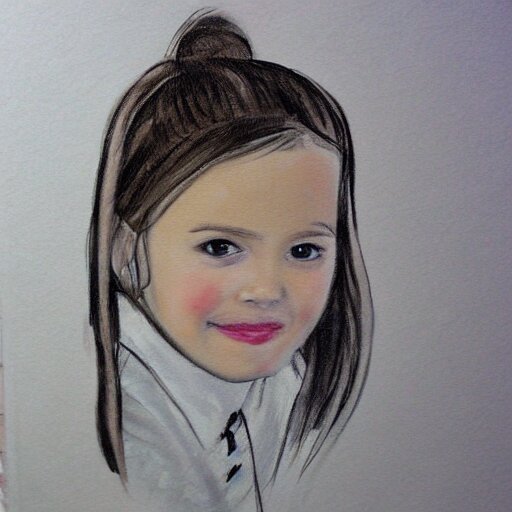 Sketch Painting Of A Portrait Of A 8 Year Old Girl Arthub ai