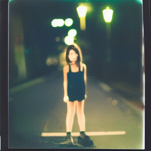 Lexica - Portrait of a girl in the city street at night, bokeh, long ...