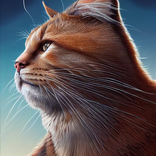 Lexica - An oil painting of a gigachad cat with a chiseled jawline ...